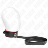 KINK - NECKLACE WITH BELT 116 CM WITH RED LEATHER STRAP ADJUSTABLE 40-48 CM X 6 CM, KINK COLLAR &amp; GAG