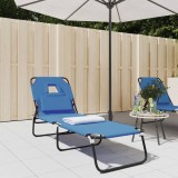 vidaXL Șezlong pliant albastru textil Oxford&amp;oțel vopsit electrostatic