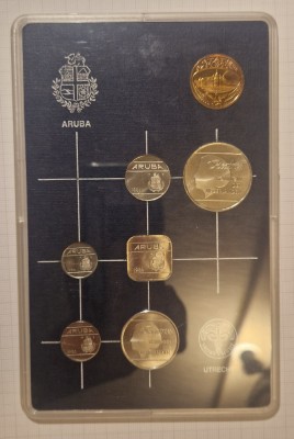 Set Monede Aruba 1986, 6 monede + 1 jeton foto