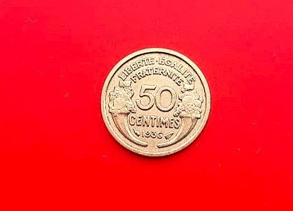 50 Centimes 1936 Franta-XF+++ Bronz-cotatie ridicata!