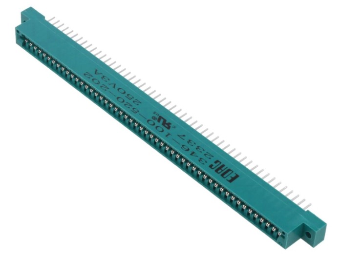 Conector de margine, 100 pini, aurit