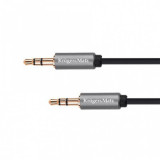 Cablu audio jack stereo 3.5mm 3m T-T Negru, KM1228, Oem