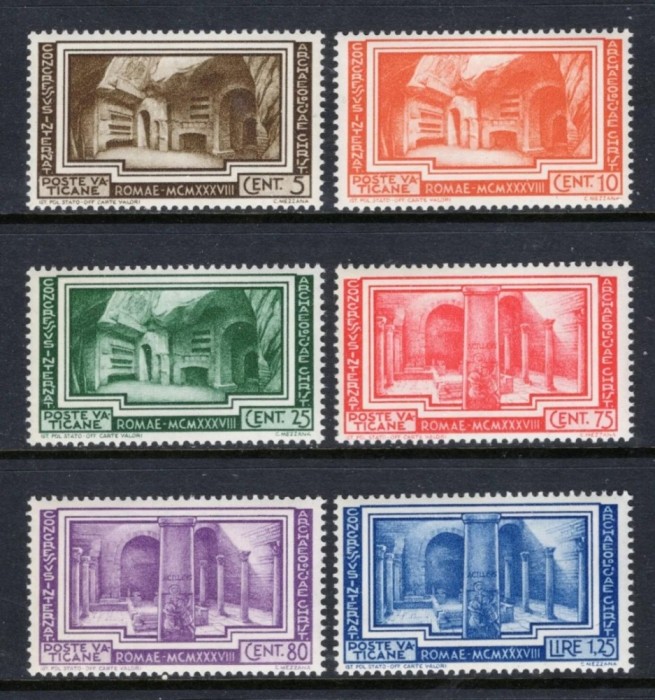 Vatican 1938 - Congres arheologie, serie neuzata