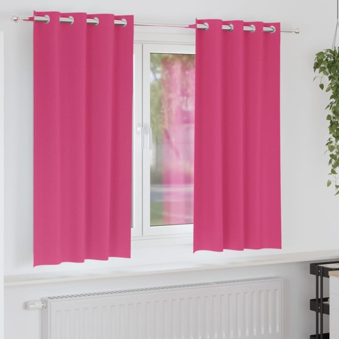 vidaXL Perdele cu perdele 2 pcs Roz intens 175x140cm Poliester 4107404