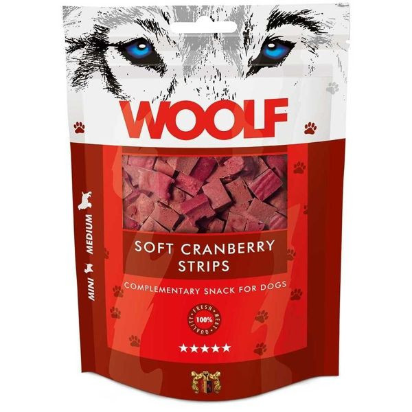 WOOLF Soft Cranberry Strips 100g