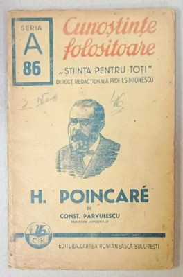 H. POINCARE de CONST. PARVULESCU , 1941 foto