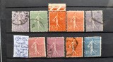 1924 Franta-Semanat.liniat cu soare-par.set-9 val.-MH+stamp., Stampilat