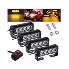 Set 4 Stroboscoape LED Galbene 12V-24V