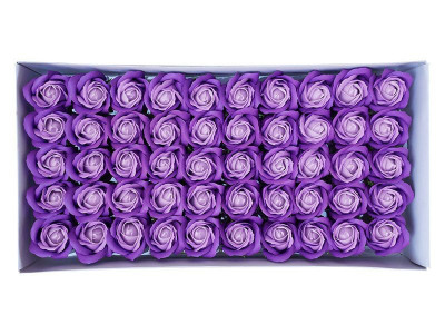 Trandafiri sapun bicolor pentru aranjamente florale set 50 buc, model 14 foto