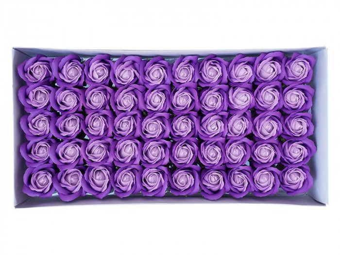 Trandafiri sapun bicolor pentru aranjamente florale set 50 buc, model 14