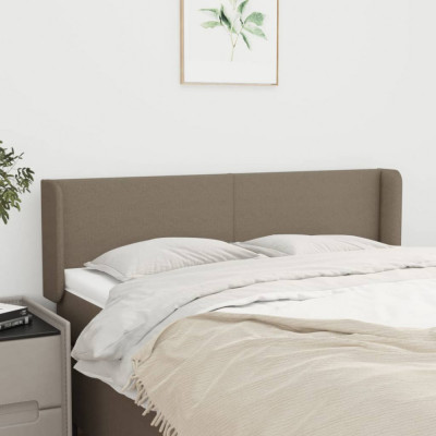 vidaXL Tăblie de pat cu aripioare gri taupe 147x16x78/88 cm textil foto