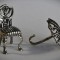 Miniaturi din argint - Scaun de epoca si umbrela - 16,5 grame