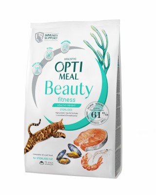 Optimeal Beauty Fitness Sterilised Hrana uscata fara cereale pentru pisici sterilizate - cu fructe de mare 1,5 kg foto