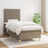 VidaXL Pat box spring cu saltea, gri taupe, 80x200 cm, textil