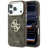 Husa pentru Apple iPhone 18 Pro Max / 17 Pro Max, Guess, 4G Big Strass Logo, Maro