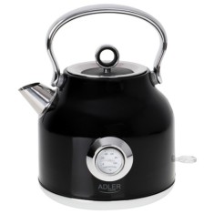 Fierbator electric clasic Adler, 1.7 l, 2200 W, inox, Negru