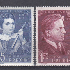 ROMANIA 1957 LP 425 - 75 DE ANI DE LA NASTEREA LUI GEORGE ENESCU SERIE SARNIERA