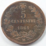 Italia 5 centesimi 1861, Europa