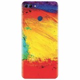 Husa silicon pentru Huawei Y9 2018, Colorful Dry Paint Strokes Texture
