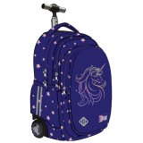 Ghiozdan Troler ST.Right, colectia Unicorn Glow, TB01, roti silicon, 44x32x25 cm