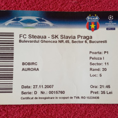 Bilet meci fotbal STEAUA BUCURESTI - SLAVIA PRAGA(Champions League 27.11.2007)