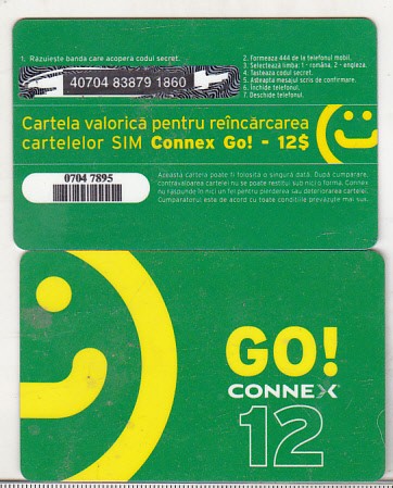 bnk card Romania - Connex - reincarcare Go! 12 - RO-CON-REF-0032