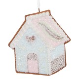 Cumpara ieftin Set 2 ornamente brad Craciun Casuta Turta Dulce multicolora 9x1x10 cm