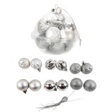 Set globuri argintii de Craciun, Alska, 12 bucati