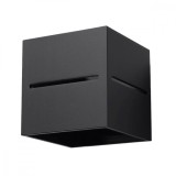 Lampă De Perete Lobo Negru Aluminiu 1 Bec Pătrat Modern De Interior