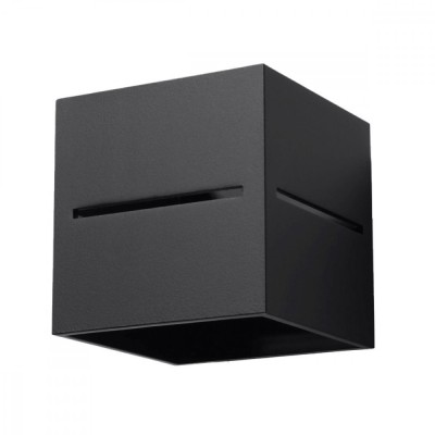 Lampă De Perete Lobo Negru Aluminiu 1 Bec Pătrat Modern De Interior foto