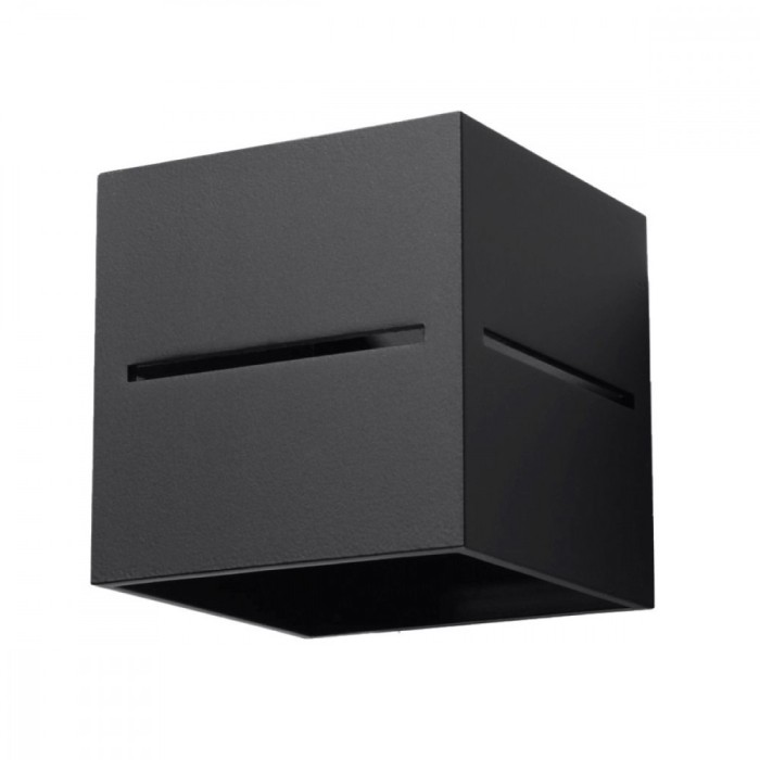Lampă De Perete Lobo Negru Aluminiu 1 Bec Pătrat Modern De Interior
