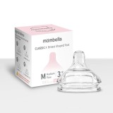 Tetină biberon classic anti-colici mombella, flux mediu (m), 3 luni+