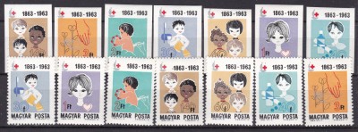 Ungaria 1963 Crucea rosie MI 1944-1950 A+B MNH foto