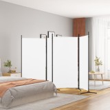 VidaXL Paravan de cameră cu 4 panouri, alb, 346x180 cm, textil