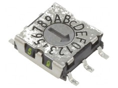 &Icirc;ntrerupător codificare HEX/BCD 16 SMD, Rcontact max 80m&Omega;