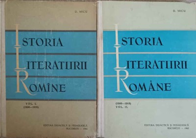 ISTORIA LITERATURII ROMANE VOL.1-2-DUMITRU MICU-243289 foto