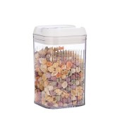 Cutie depozitare Alimente, Flippy, PET+ABS+Silicon, 12.5x12.5x21.5 cm, 534 g, 2L, Transparent alb