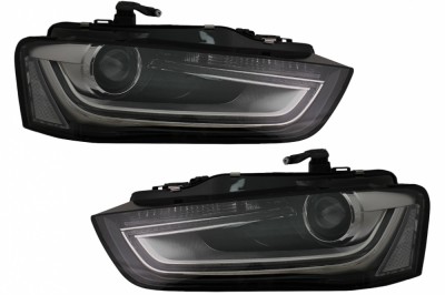 Faruri LED DRL Audi A4 B8.5 Facelift (2012-2015) Negru Performance AutoTuning foto