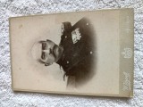 Militarie ,fotografie colonelul HUREZEANU , cu decoratii , si notite pe verso,
