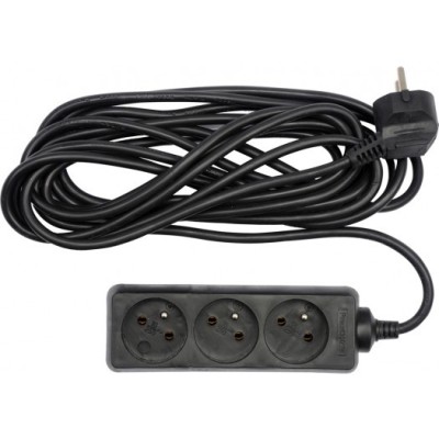 VOREL Prelungitor electric, cu 3 prize, lungime 1.5 m, cu impamantare, negru foto