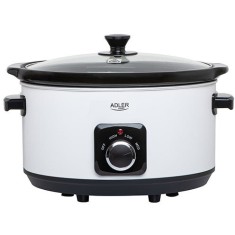 Multicooker AD6431W, Slow cooker, 290 W, 5.8 L, 3 Viteza De Cald, Sticla Capac, Ceramica/Inox, Rosu/Negru