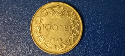 Moneda 100 lei 1944 Mihai Regele Romanilor foto