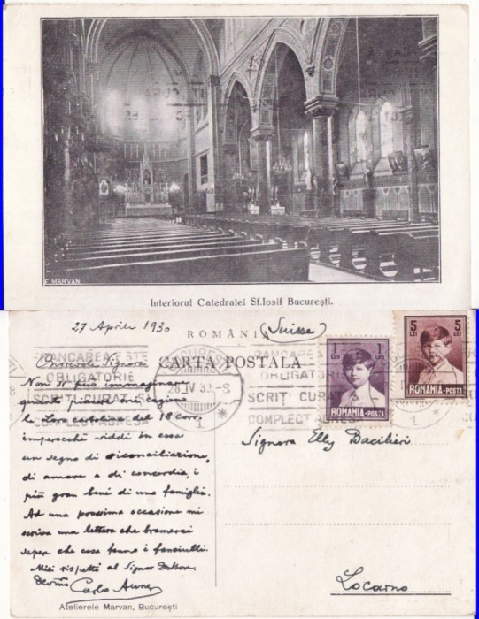 Bucuresti - Catedrala catolica Sf. Iosif - rara, edit. Marvan