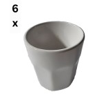 Set 6 pahare din ceramica, 70 ml, Alb