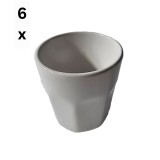 Set 6 pahare din ceramica, 70 ml, Alb