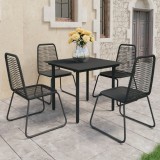 Cumpara ieftin Set mobilier de grădină, 5 piese, negru, ratan PVC