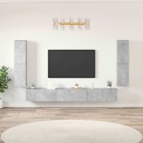 vidaXL Set dulapuri TV, 7 piese, gri beton, lemn prelucrat 3114305