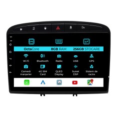 Navigatie Dedicata Peugeot 308 408 (2008-2013), 9Inch, 8Gb Ram, 256Gb Stocare, Carplay