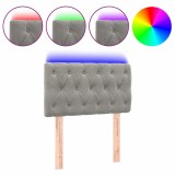 Cumpara ieftin Tablie de pat cu LED, gri deschis, 80x7x78/88 cm, catifea