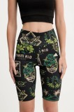 adidas pantaloni scurți culoarea negru, cu imprimeu, high waist, JM8346